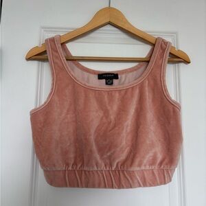 Primark Pink Velvet Crop Tank Top Size Medium